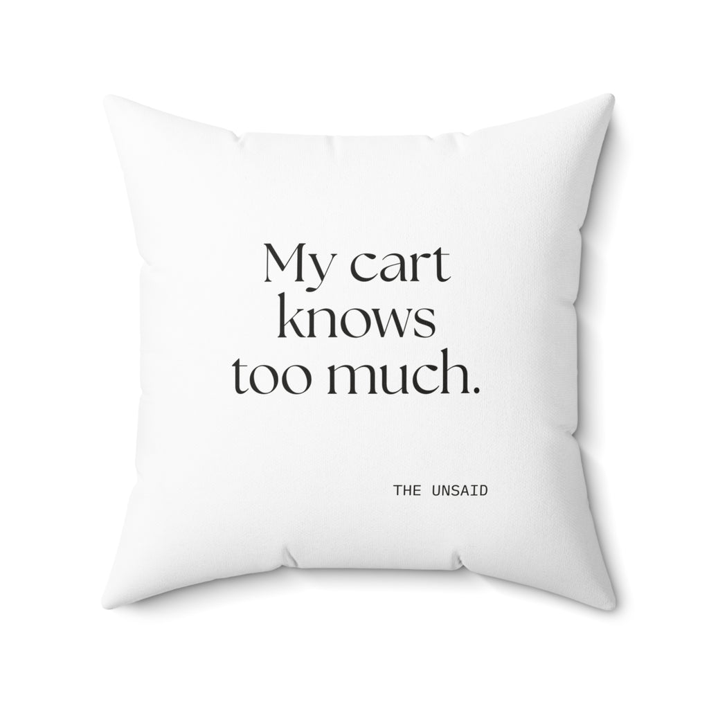 My cart knows too much - Throw Pillow - Dry Humor