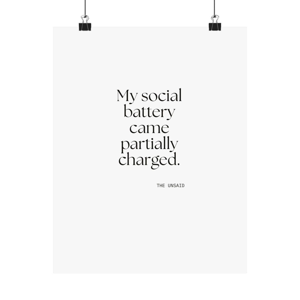 My social battery came partially charged - Poster - For Introverts