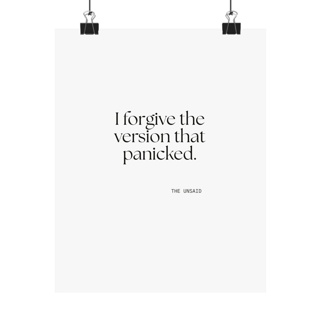 I forgive the version that panicked - Poster - Dry Humor