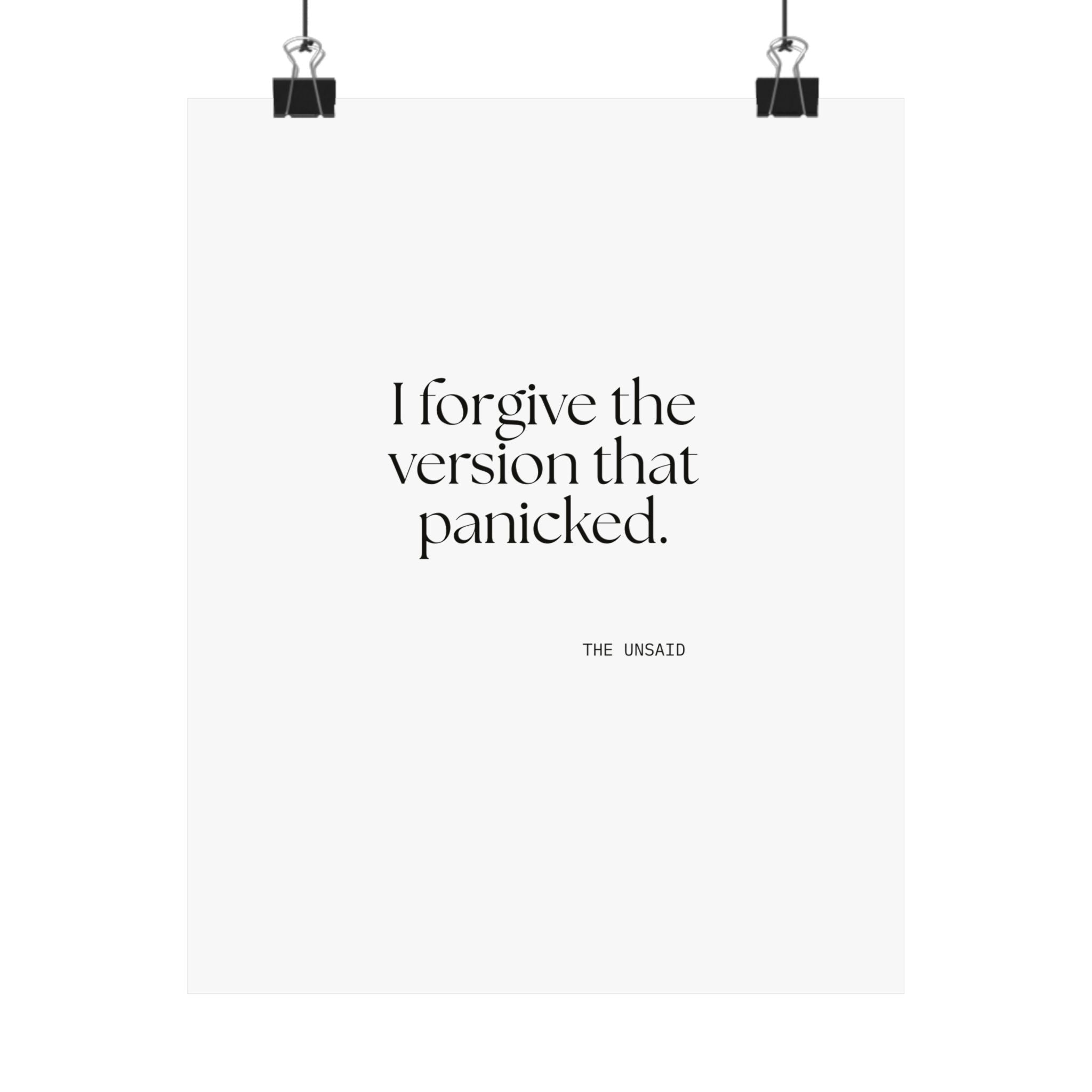 I forgive the version that panicked - Poster - Dry Humor