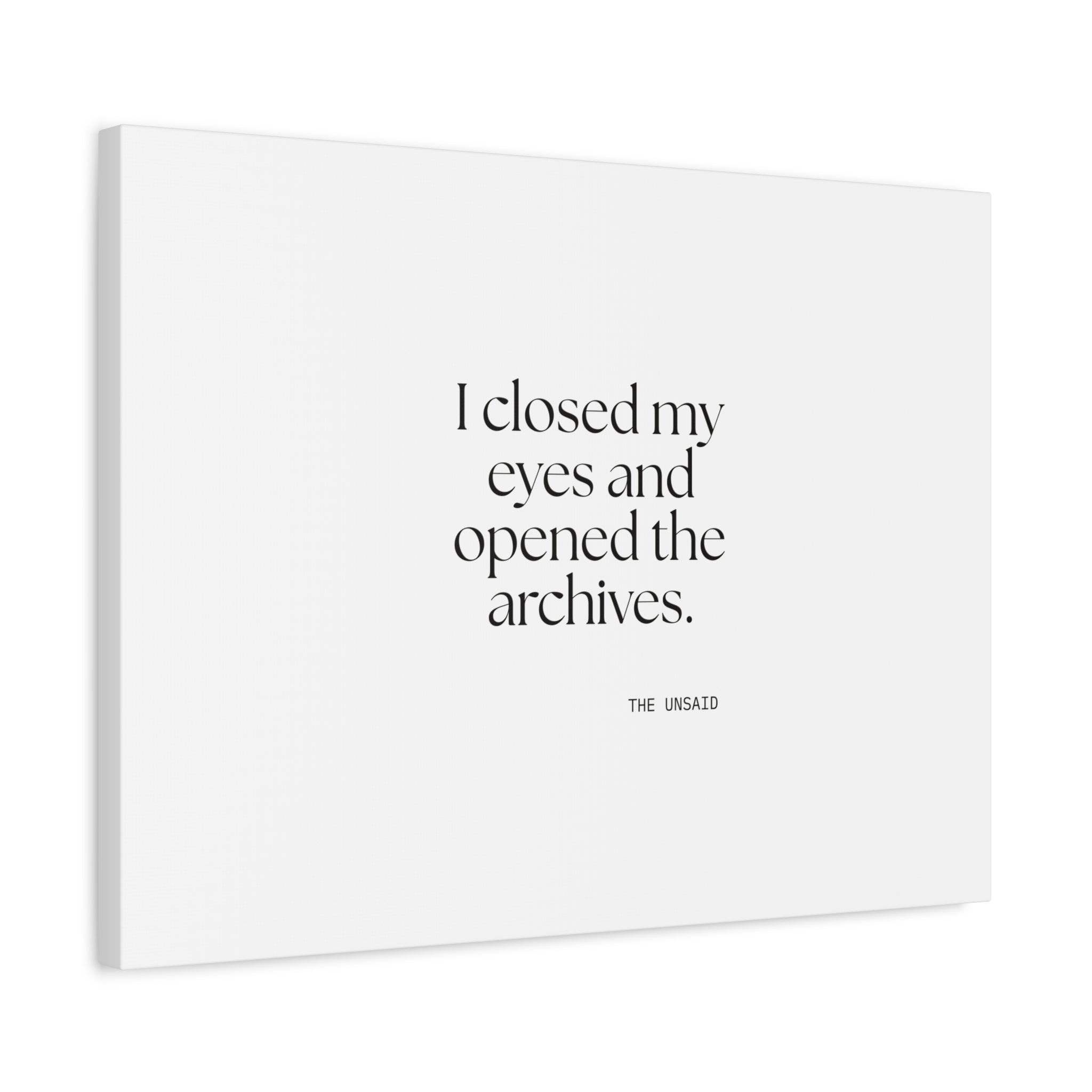 I closed my eyes and opened the archives - Canvas Print - For Overthinkers