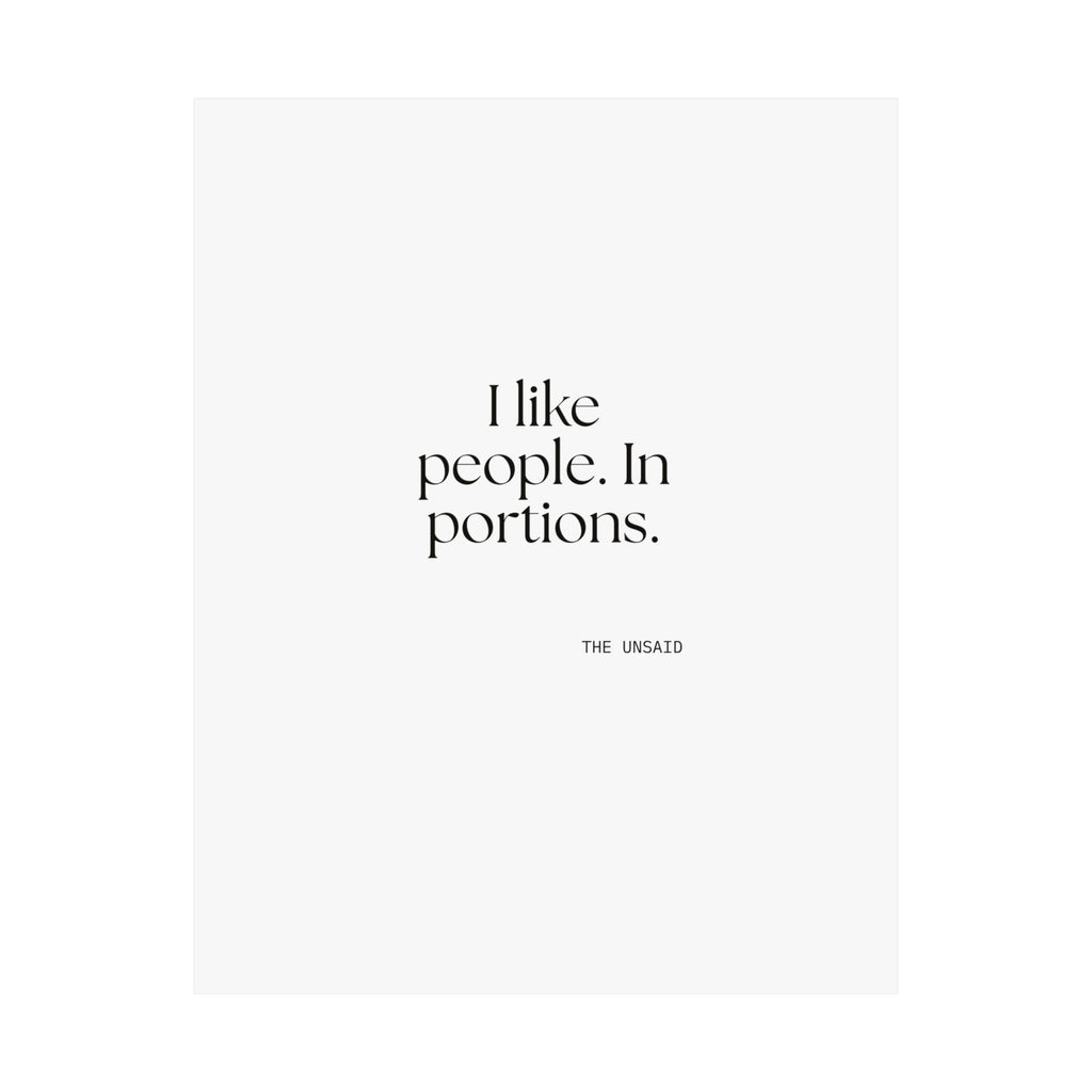 I like people. In portions - Poster - For Introverts