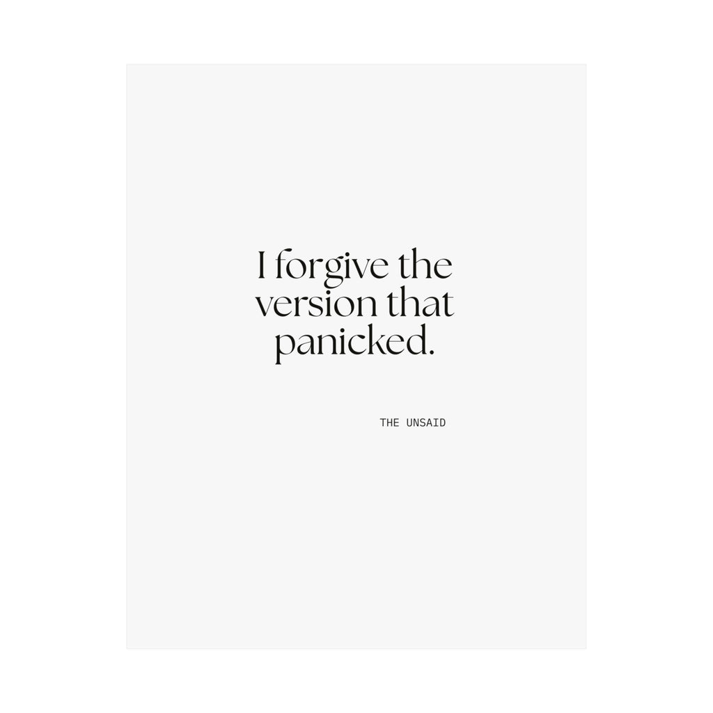 I forgive the version that panicked - Poster - Dry Humor