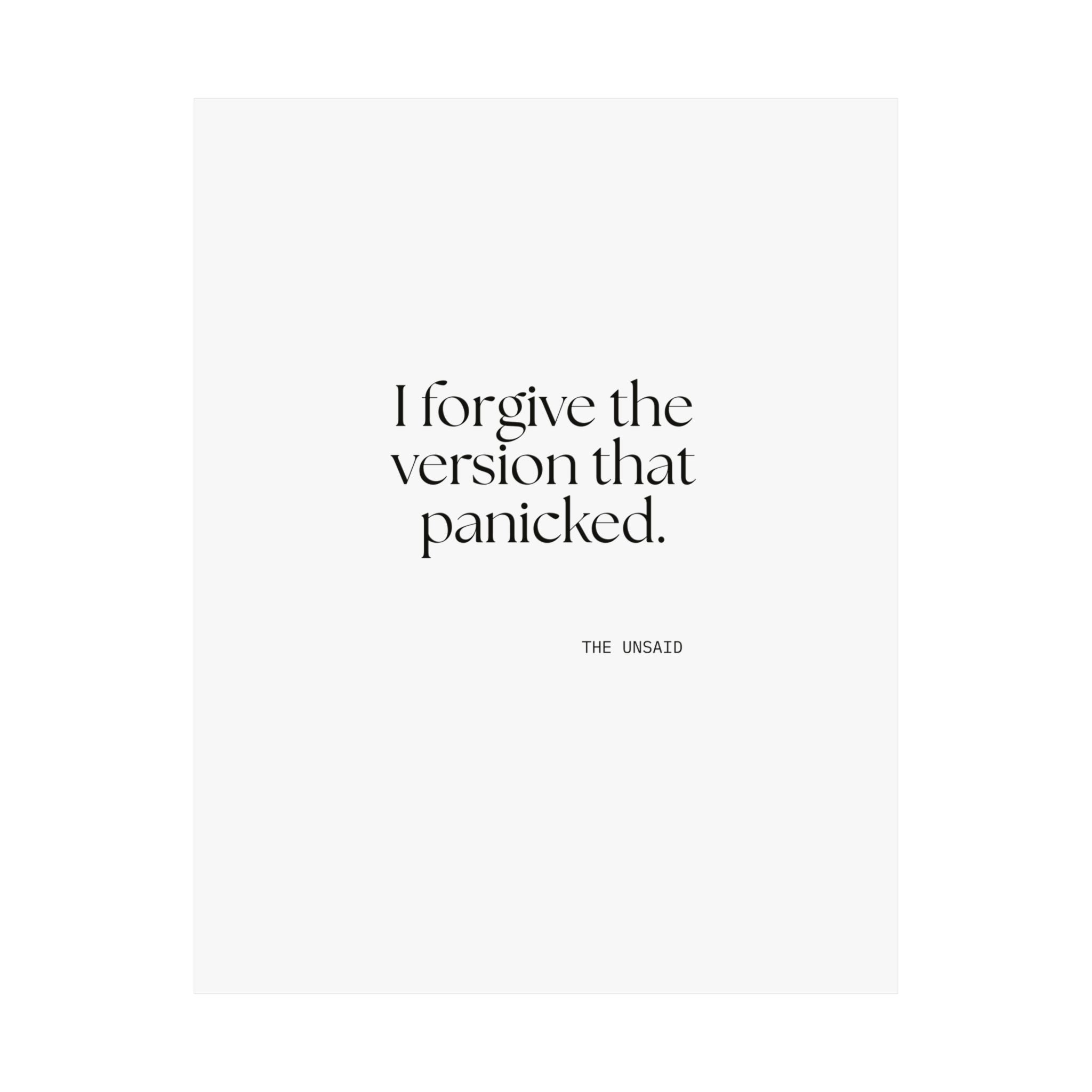 I forgive the version that panicked - Poster - Dry Humor