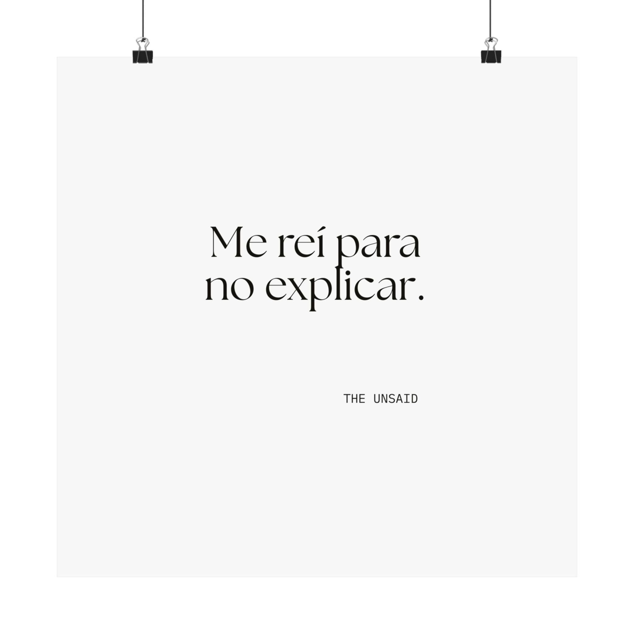 Me reí para no explicar - Poster - En Español