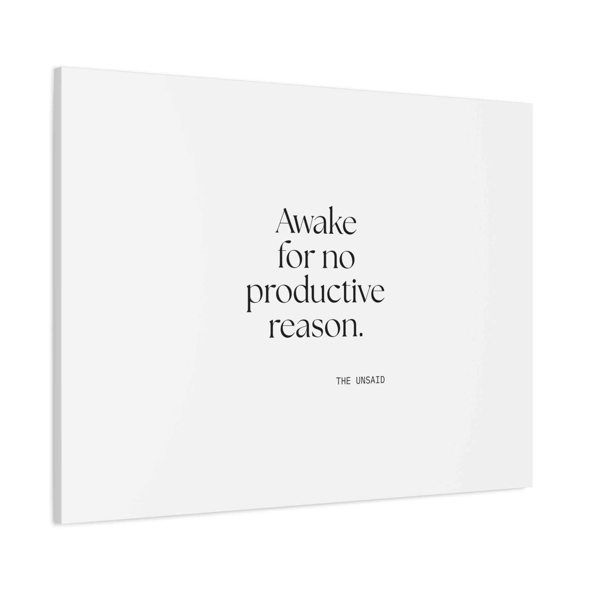 Awake for no productive reason - Canvas Print - For Overthinkers