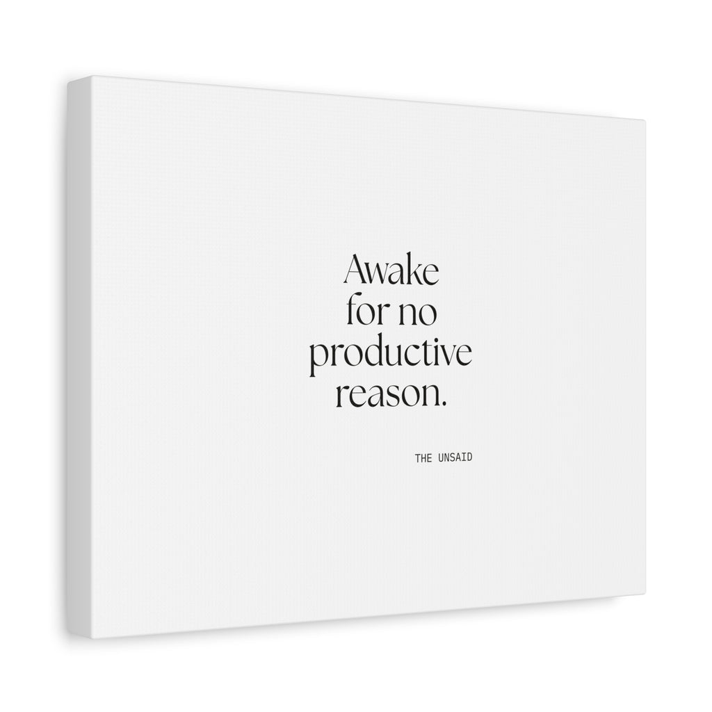 Awake for no productive reason - Canvas Print - For Overthinkers