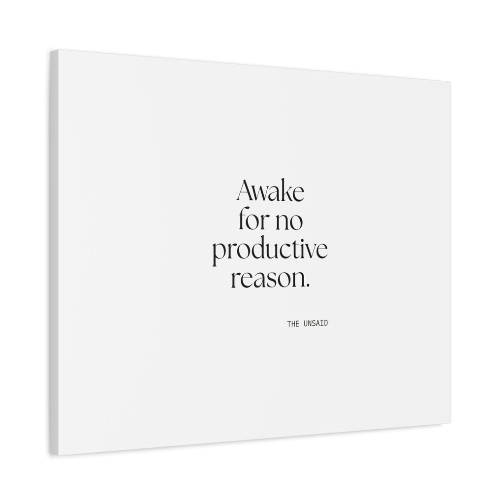 Awake for no productive reason - Canvas Print - For Overthinkers