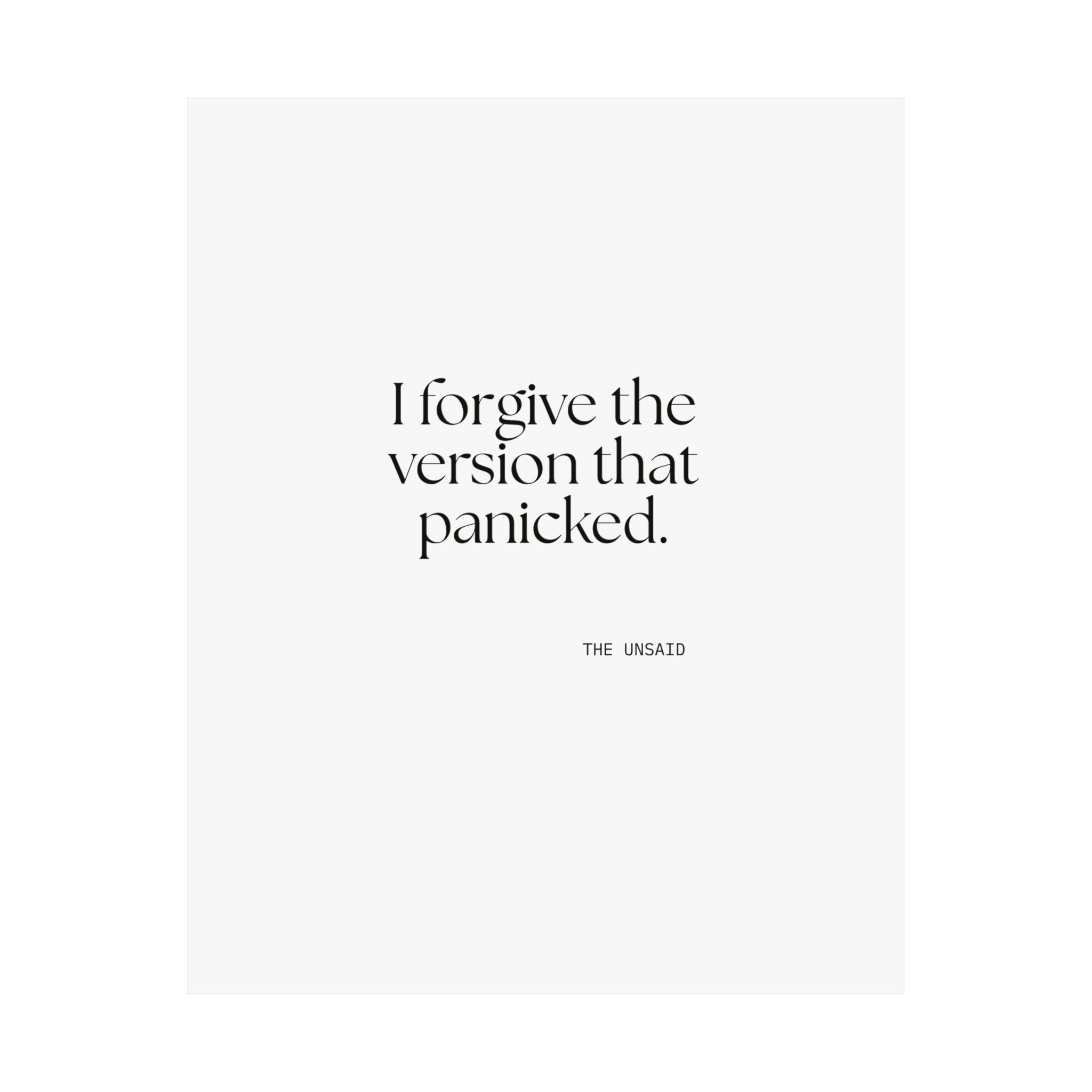 I forgive the version that panicked - Poster - Dry Humor