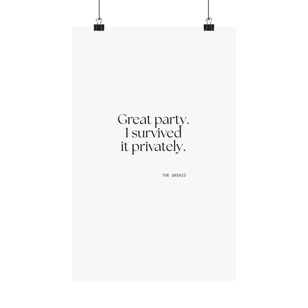 Great party. I survived it privately - Poster - For Introverts