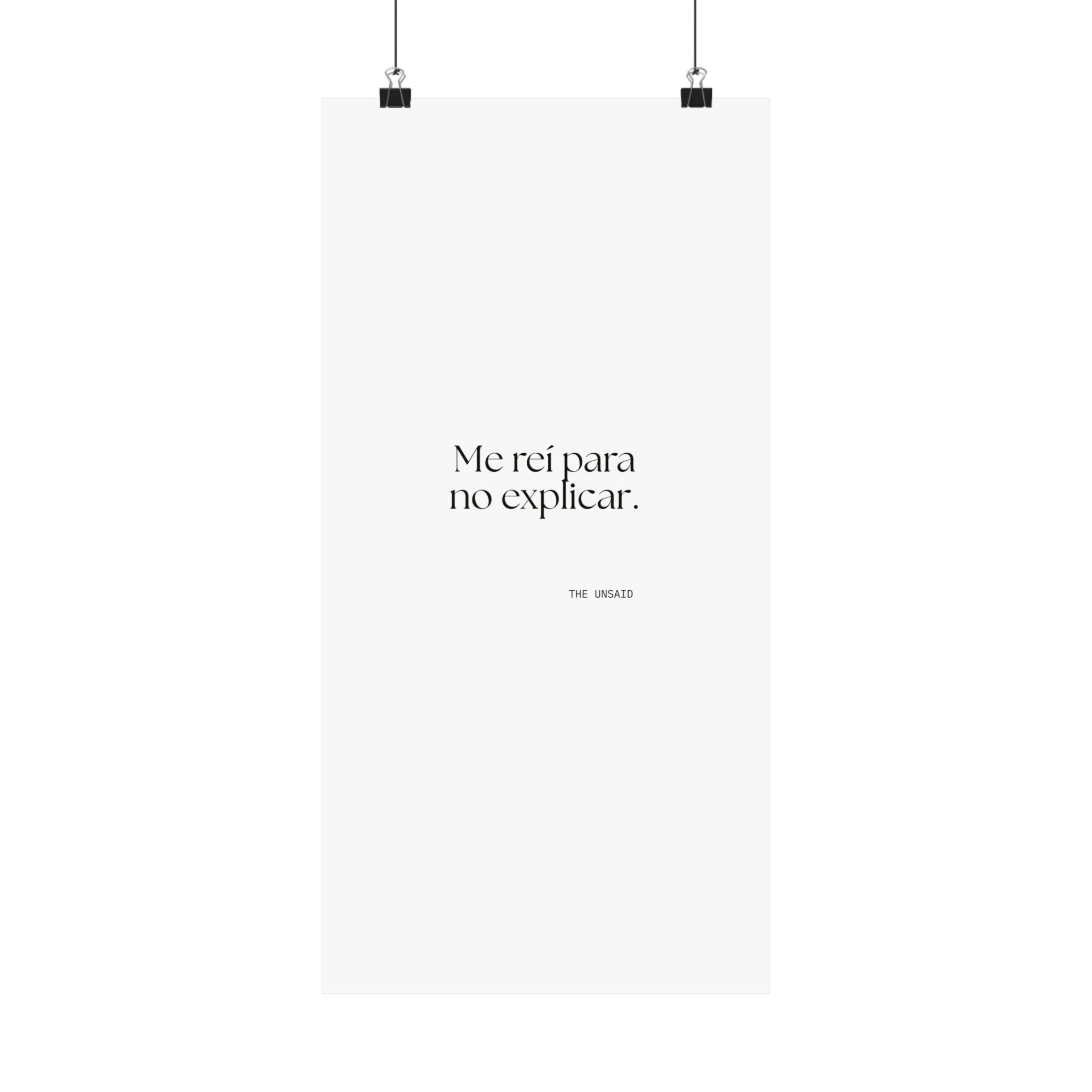 Me reí para no explicar - Poster - En Español