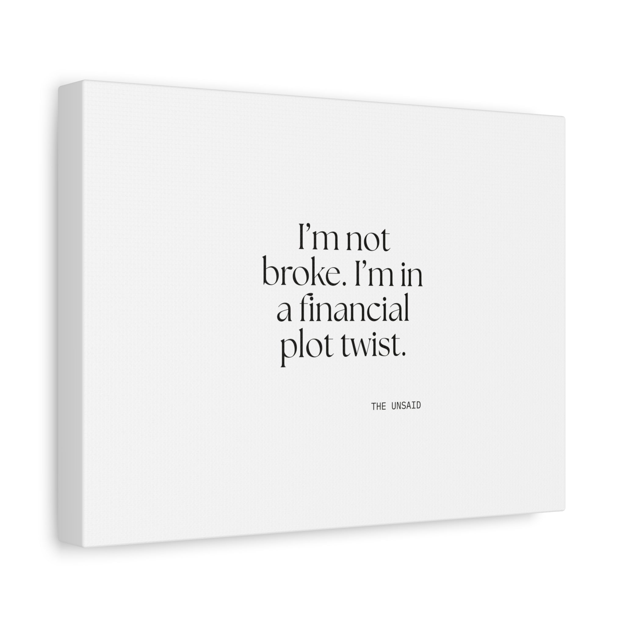 I’m not broke. I’m in a financial plot twist - Canvas Print - Dry Humor