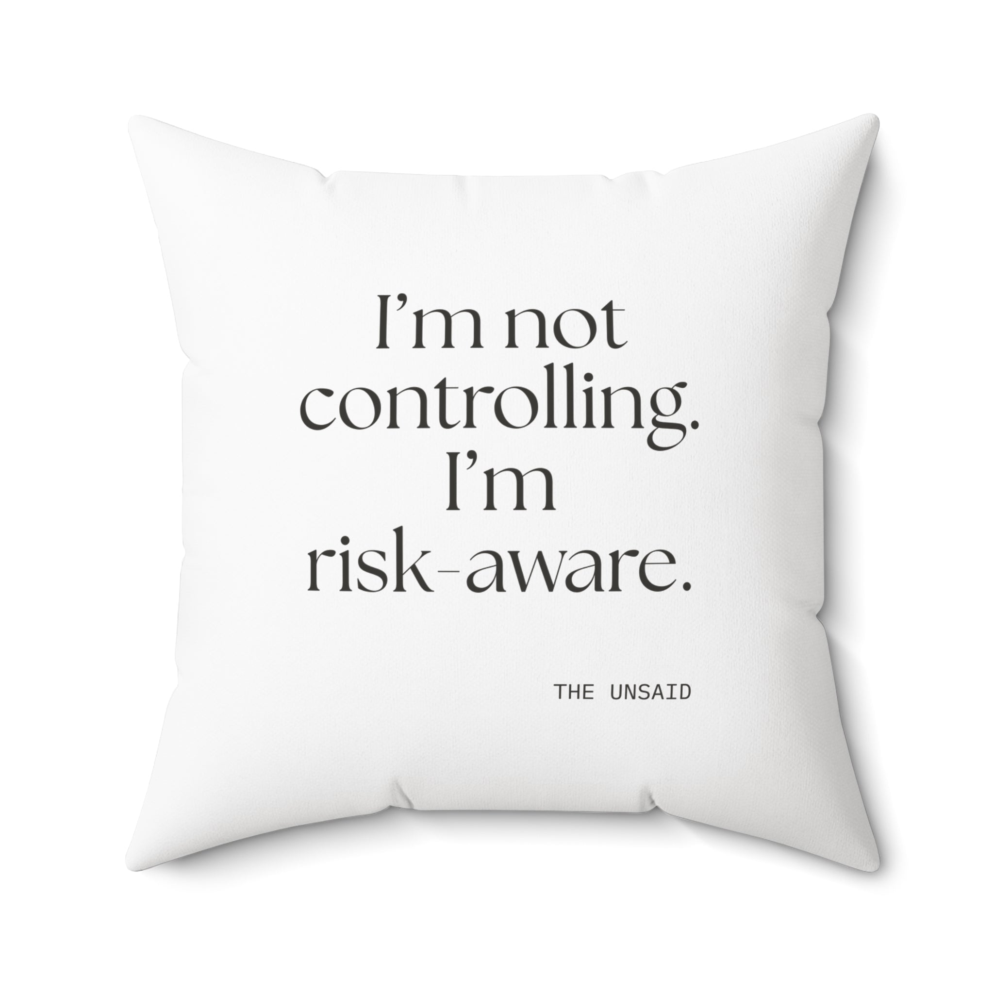 I’m not controlling. I’m risk-aware - Throw Pillow - Dry Humor