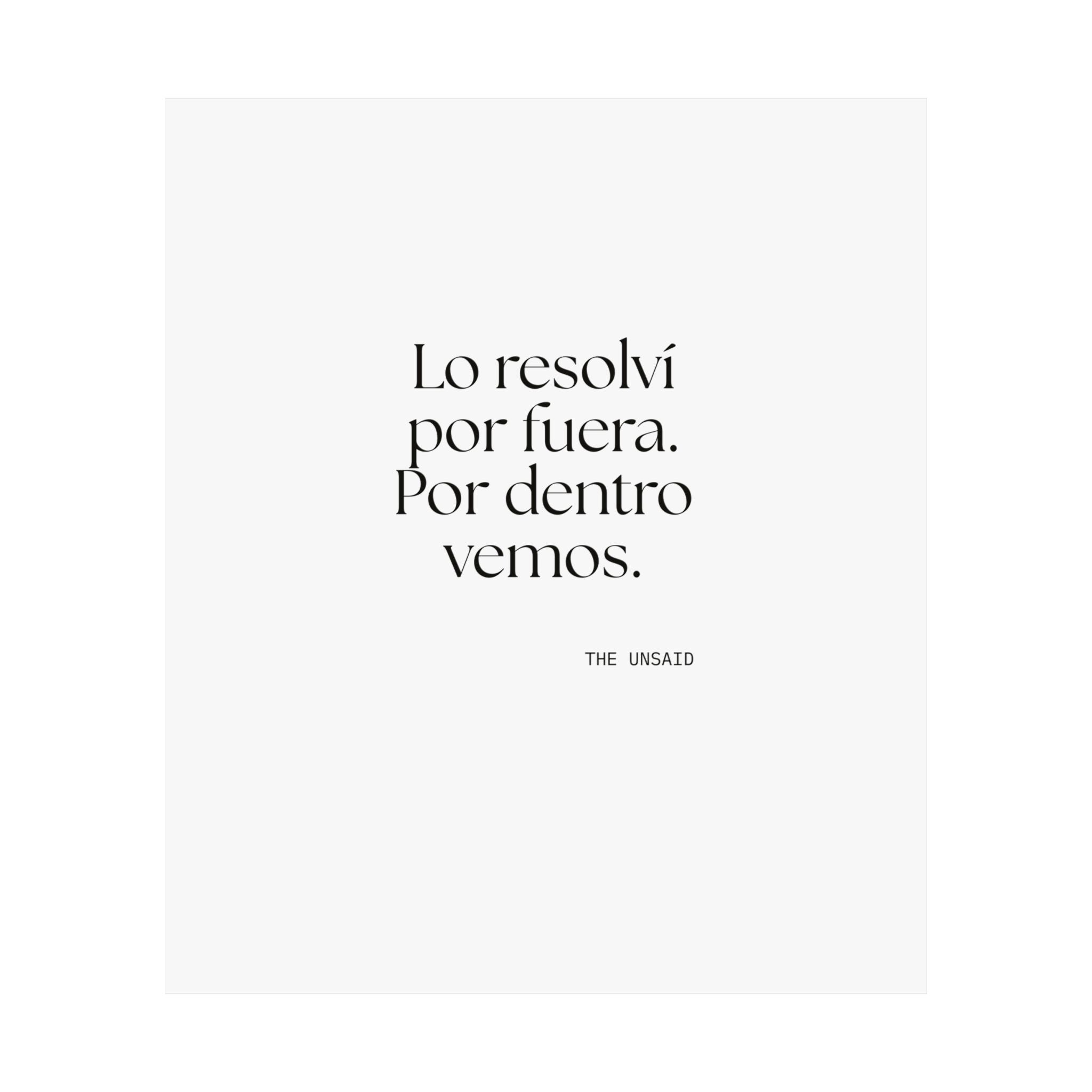 Lo resolví por fuera. Por dentro vemos - Poster - En Español