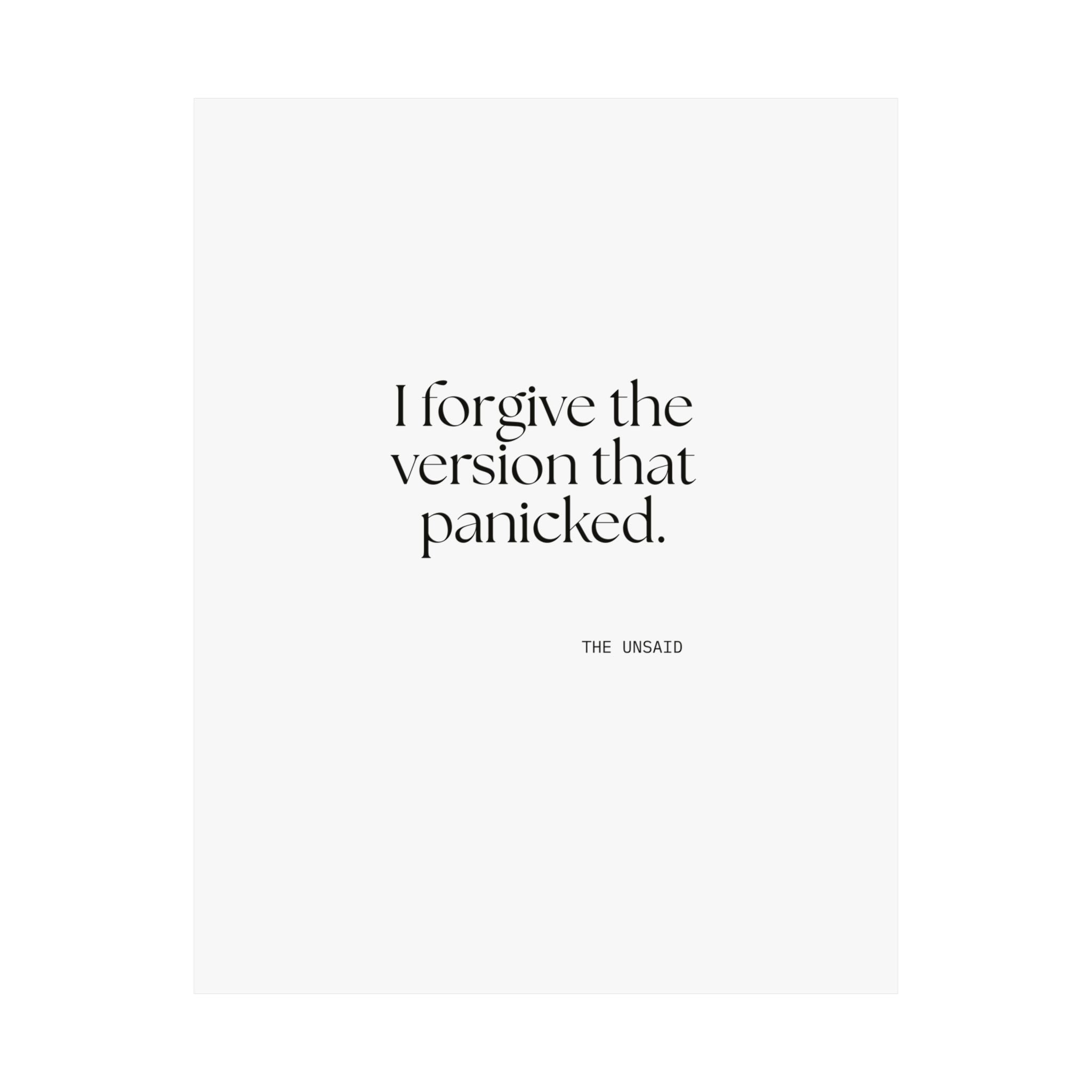 I forgive the version that panicked - Poster - Dry Humor