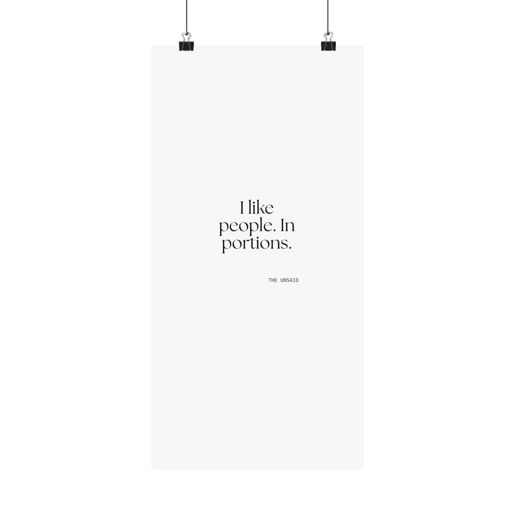 I like people. In portions - Poster - For Introverts