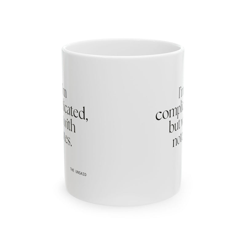 Coffee Mug — I’m complicated, but with notes.