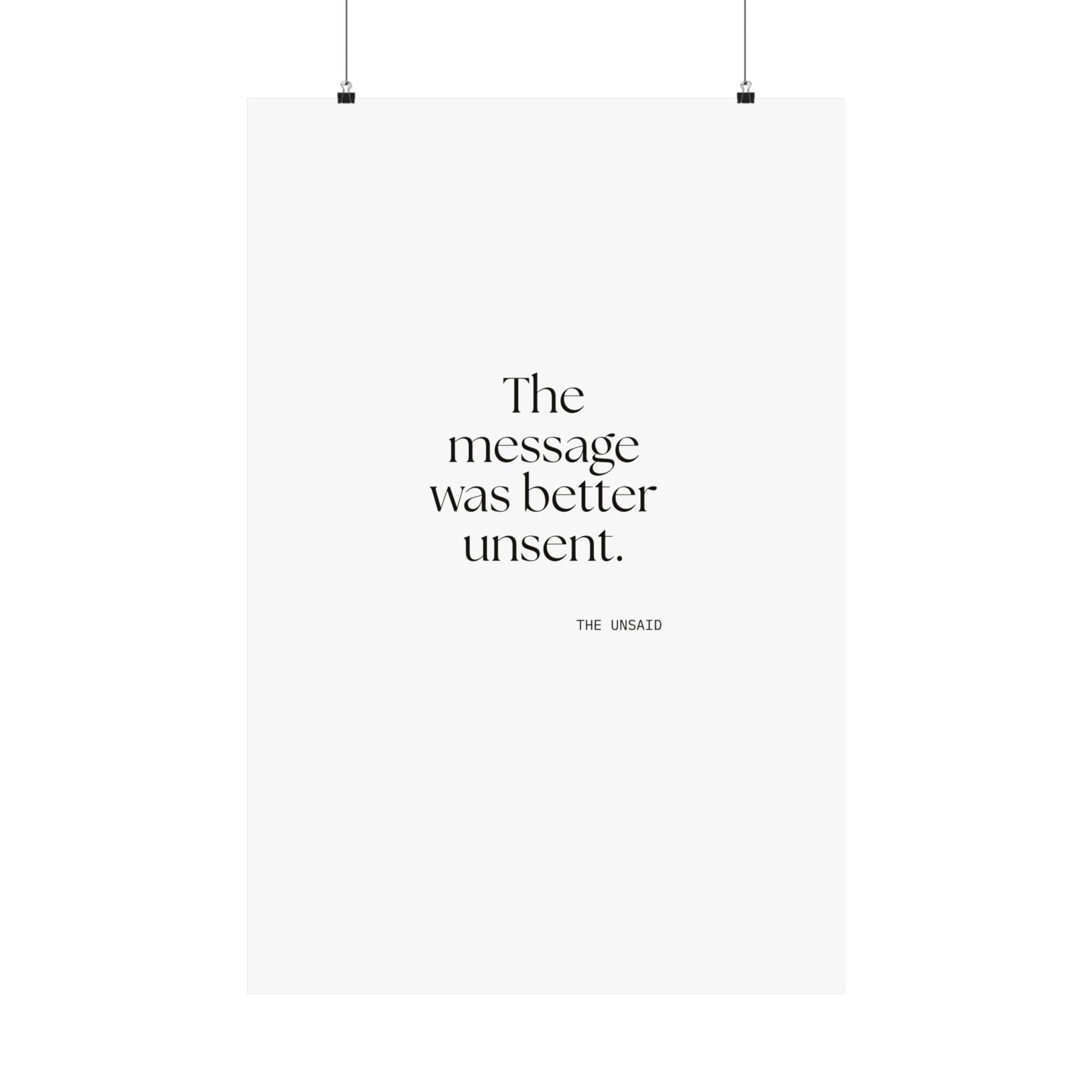 The message was better unsent - Poster - For Overthinkers