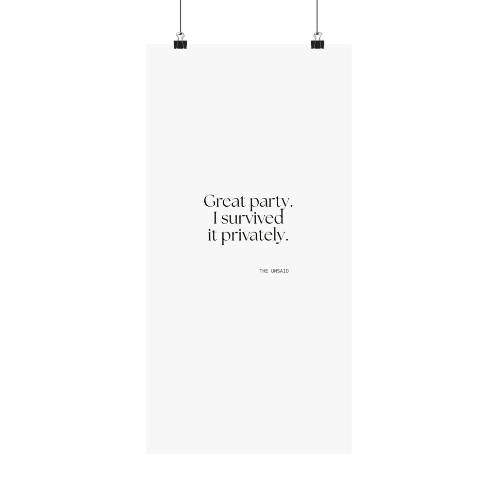 Great party. I survived it privately - Poster - For Introverts