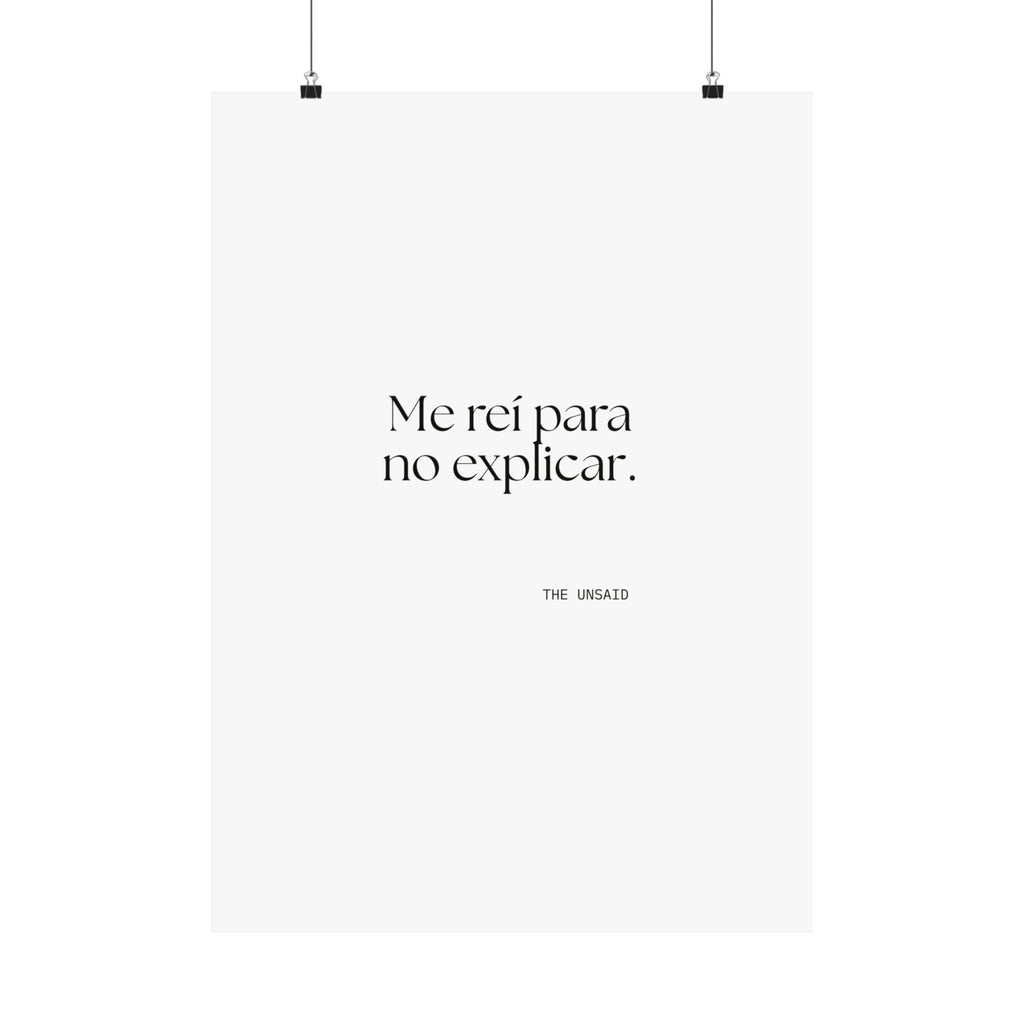 Me reí para no explicar - Poster - En Español