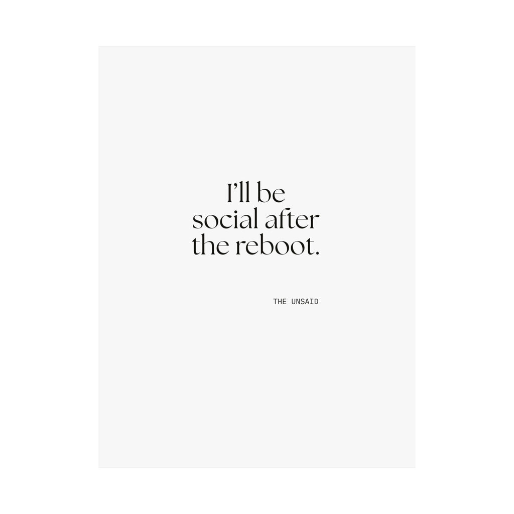 I’ll be social after the reboot - Poster - For Introverts