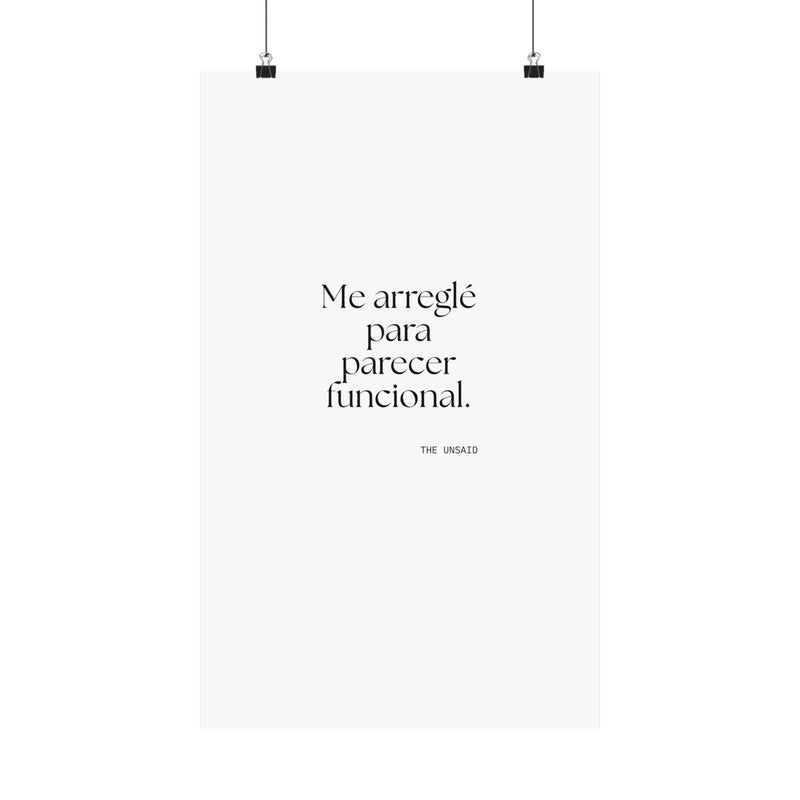 Poster — Me arreglé para parecer funcional.
